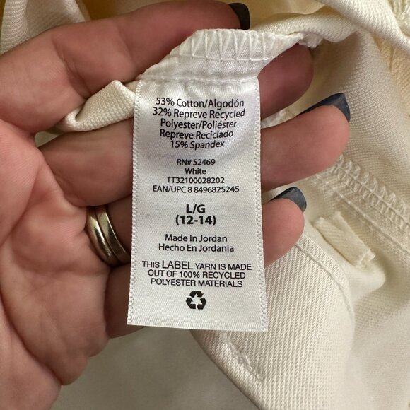 2/$24 Time and True High Rise Cropped Skinny Pants White Large #A0357 TRB2 - Picture 6 of 7